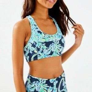 Lilly Pulitzer Teegan Sports Bra S Navy Scuba NWT
